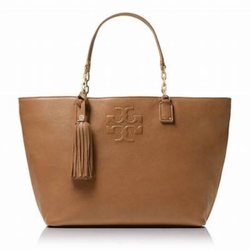 Tory Burch Thea Tote - Royal Tan with Gold Chain and Tassel